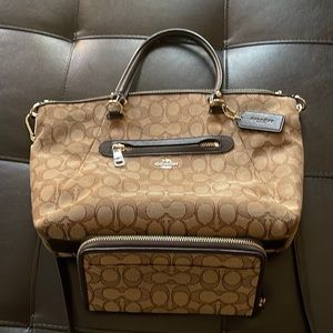 Coach Elise Satchel w/medium ID Zip Wallet